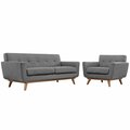 East End Imports Engage Armchair and Loveseat Set of 2- Gray EEI-1346-GRY